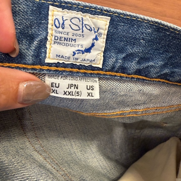 OrSlow 107 Slim Fit Selvesge is Denim Men's Jeans size US XL (JPN XXL 5) - Picture 8 of 14